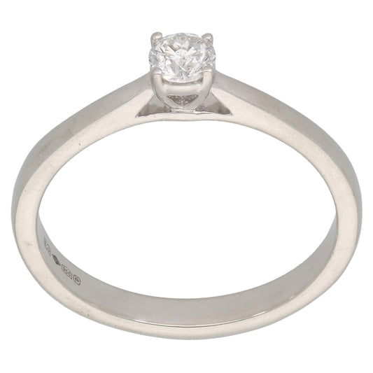 Platinum 0.18ct Diamond Solitaire Ring Size N