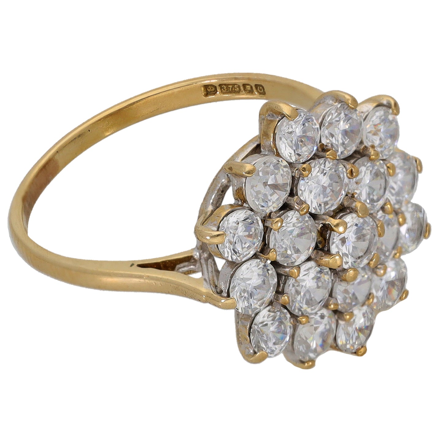 9ct Gold Cubic Zirconia Dress/Cocktail Ring Size M