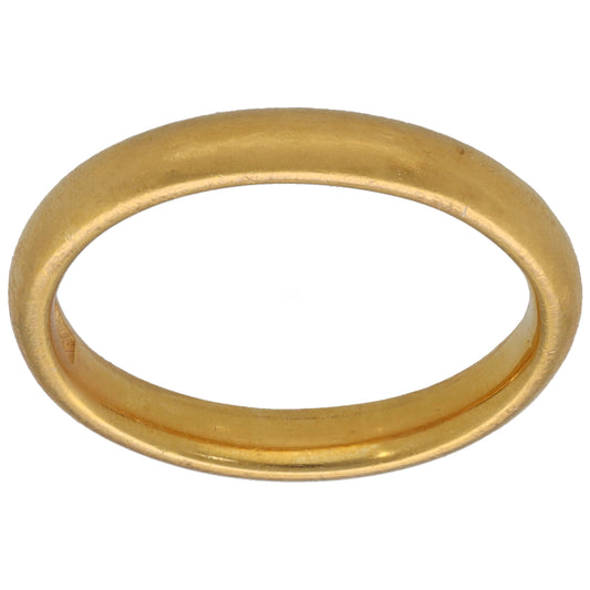 22ct Gold Plain Wedding Ring Size O