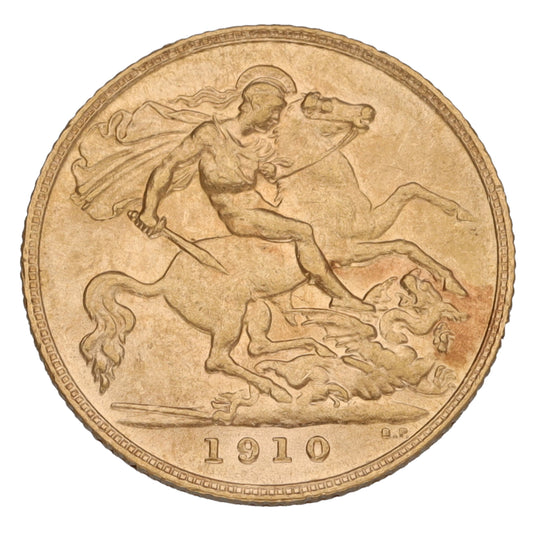22ct Gold King Edward VII Half Sovereign Coin 1910