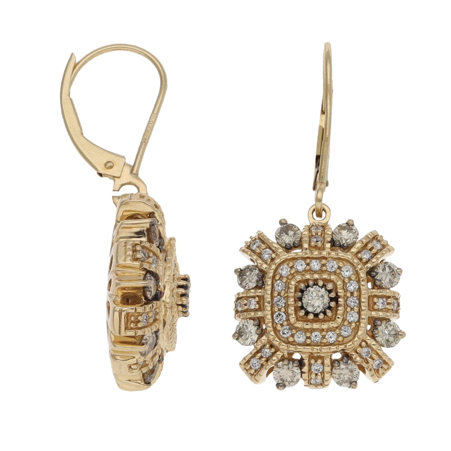 14ct Gold 1.92ct Diamond Earrings & Pendant Set