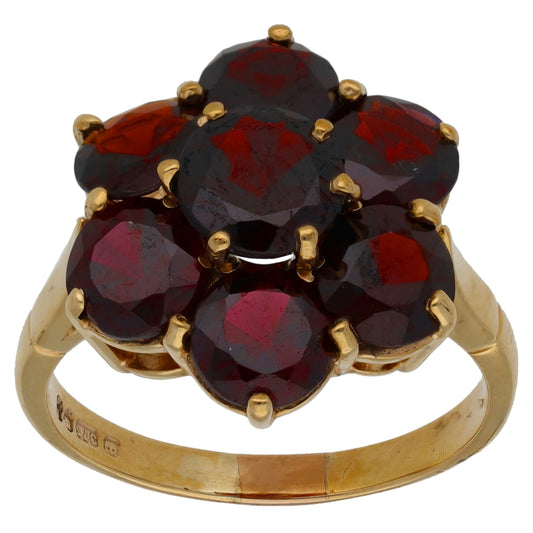 9ct Gold Garnet Dress/Cocktail Ring Size R