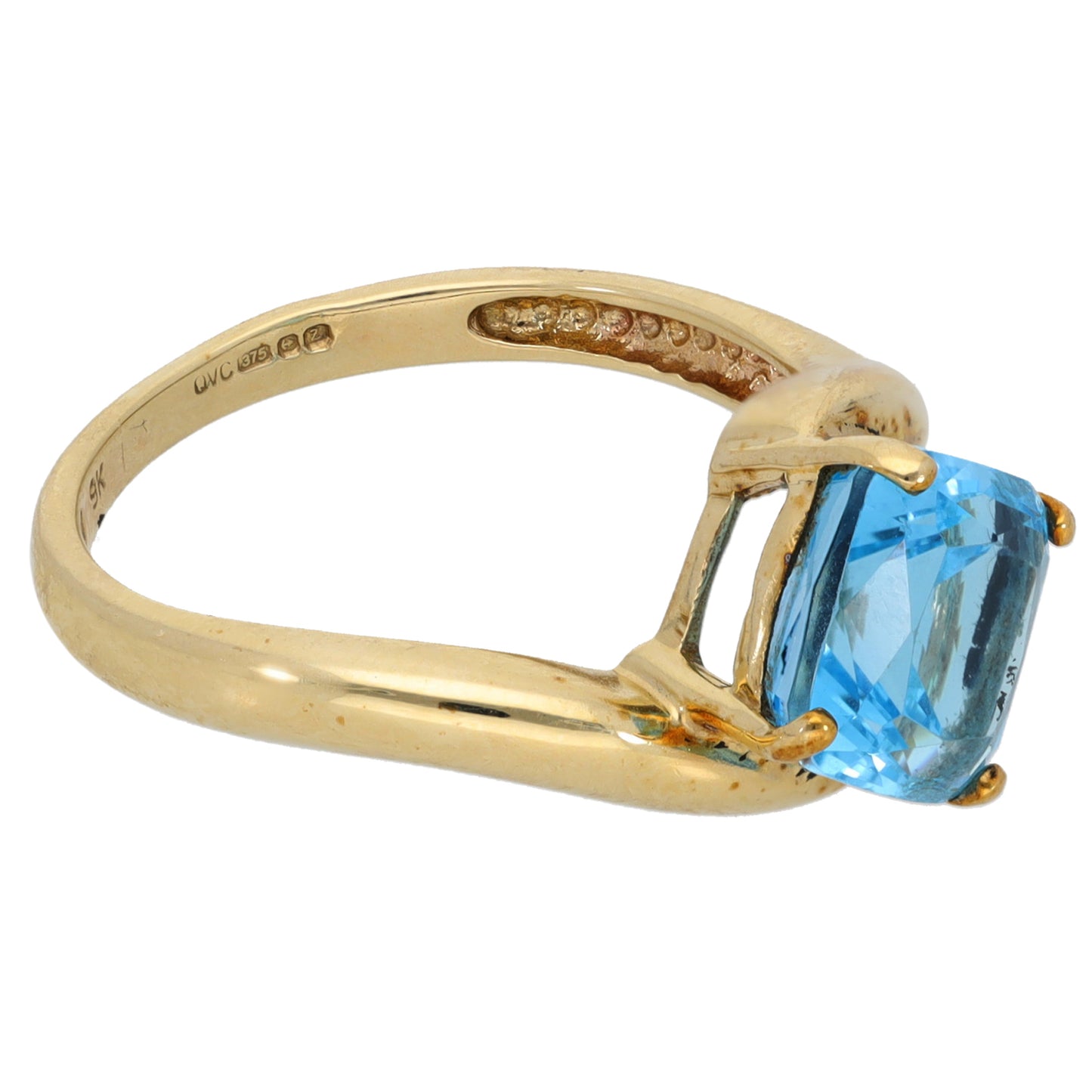 9ct Gold Topaz Single Stone Ring Size N