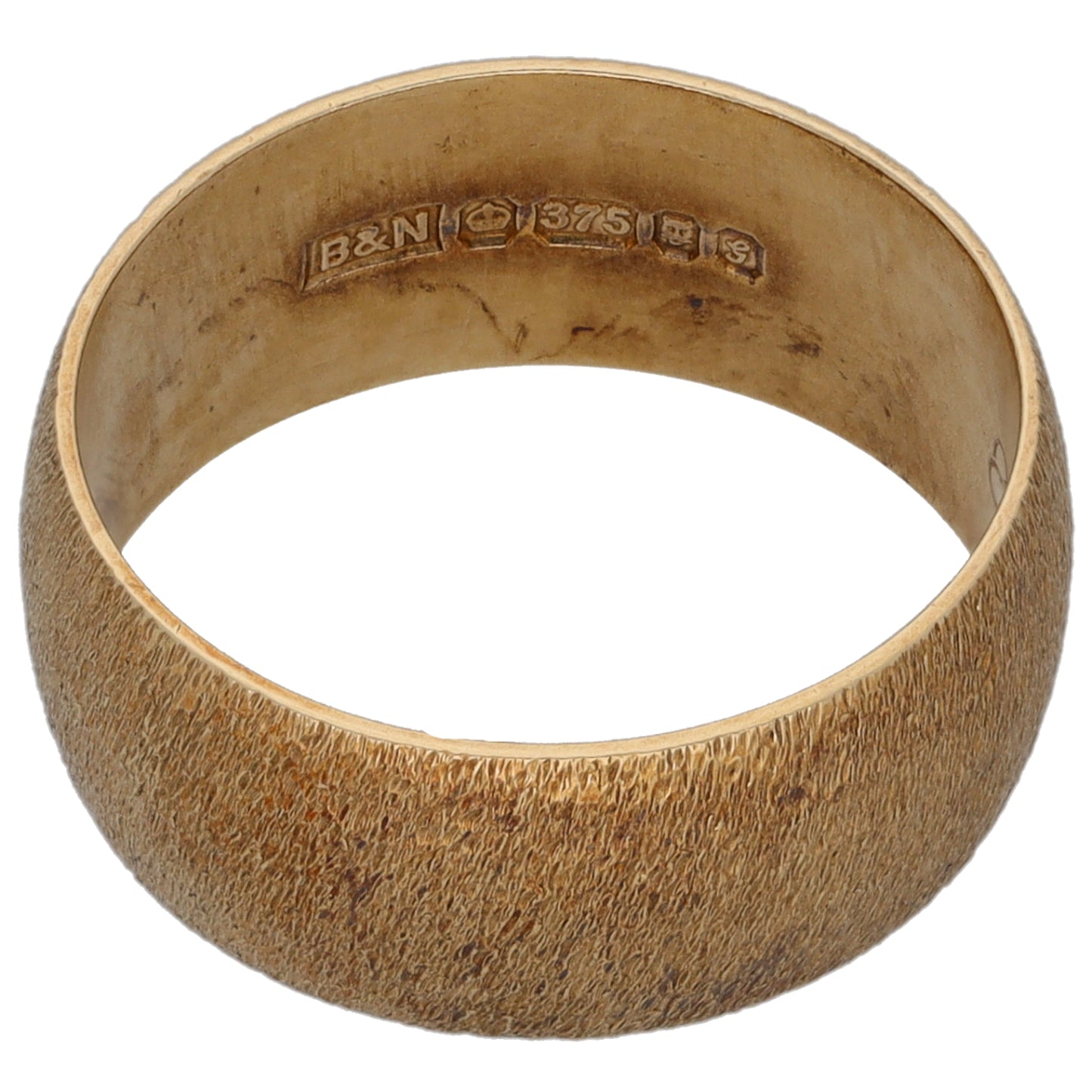 9ct Gold Patterned Wedding Ring Size O
