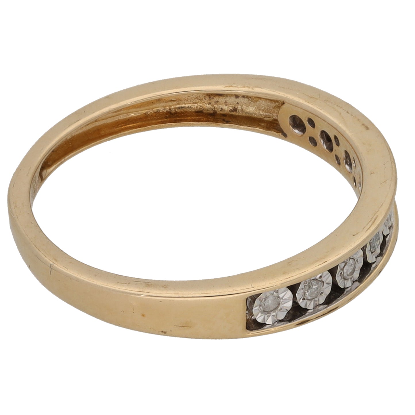 9ct Gold 0.05ct Diamond Half Eternity Ring Size M