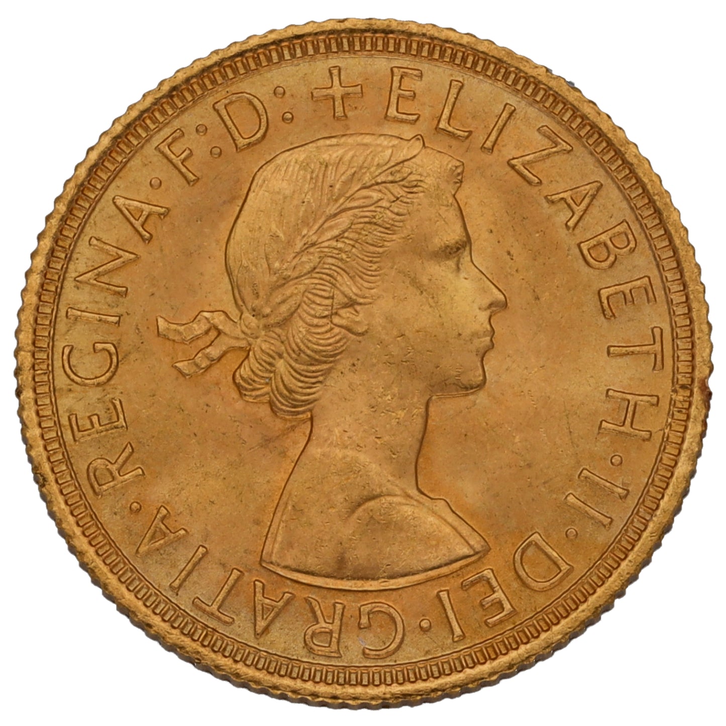 22ct Gold Queen Elizabeth II Full Sovereign Coin 1958