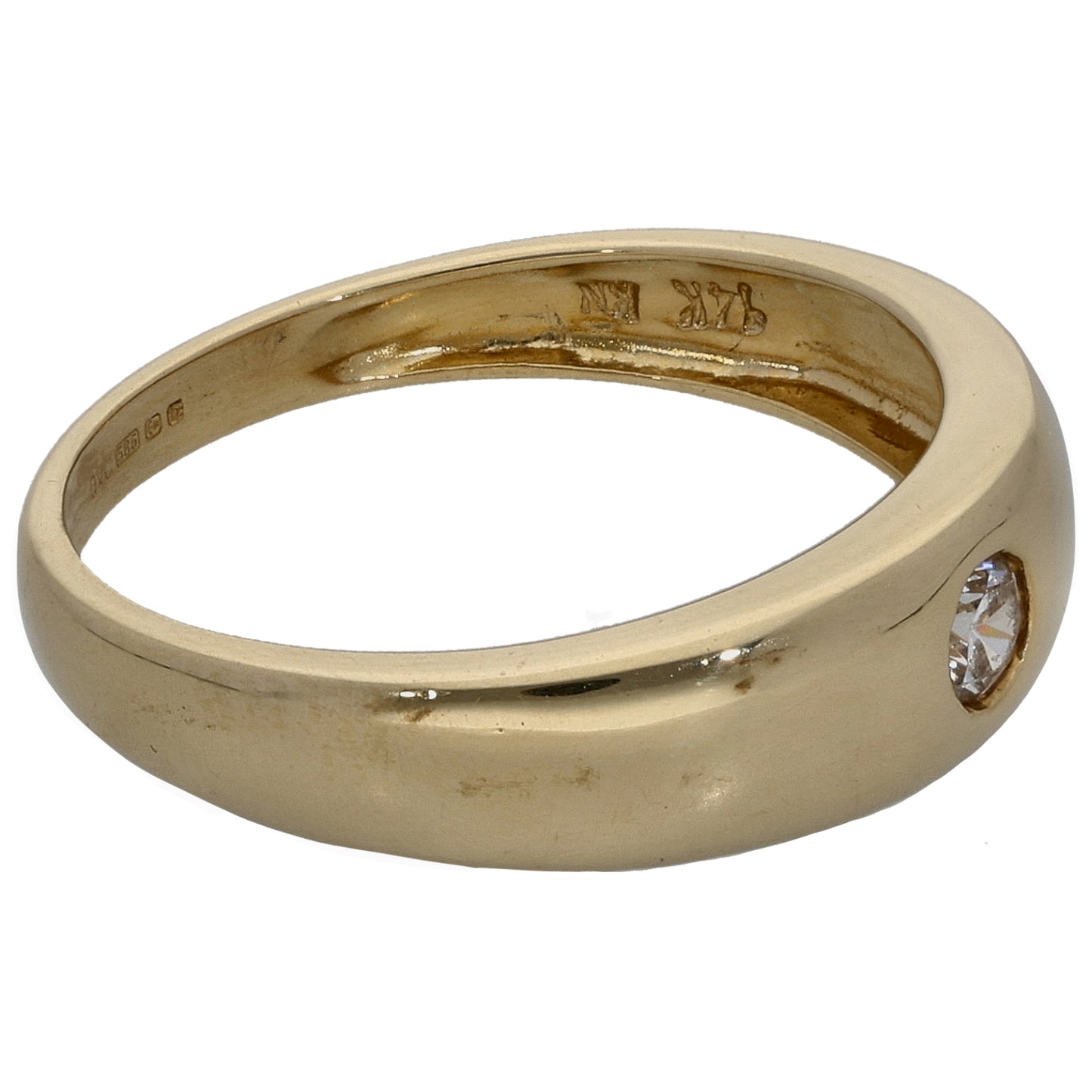14ct Gold Cubic Zirconia Single Stone Ring Size K