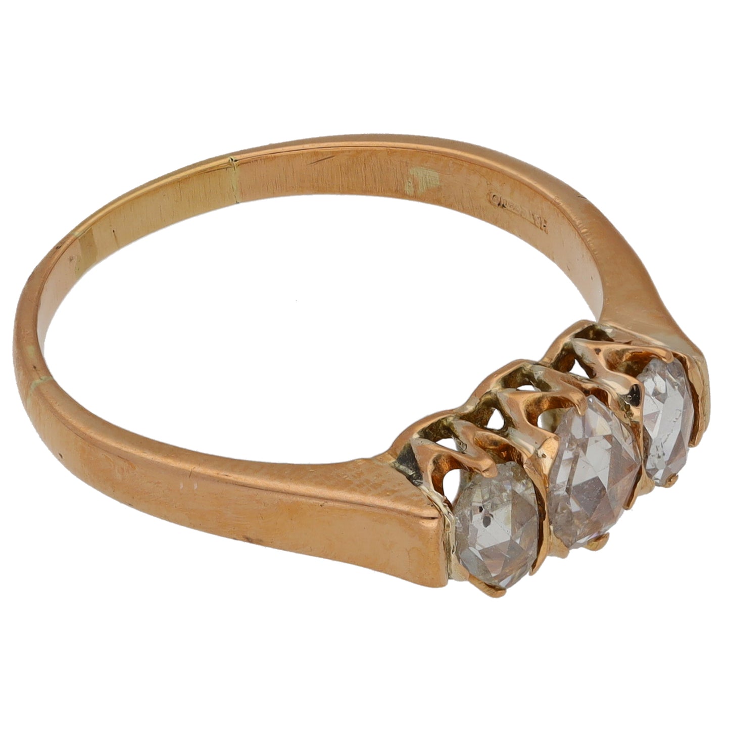 18ct Rose Gold 0.50ct Diamond Trilogy Ring Size P