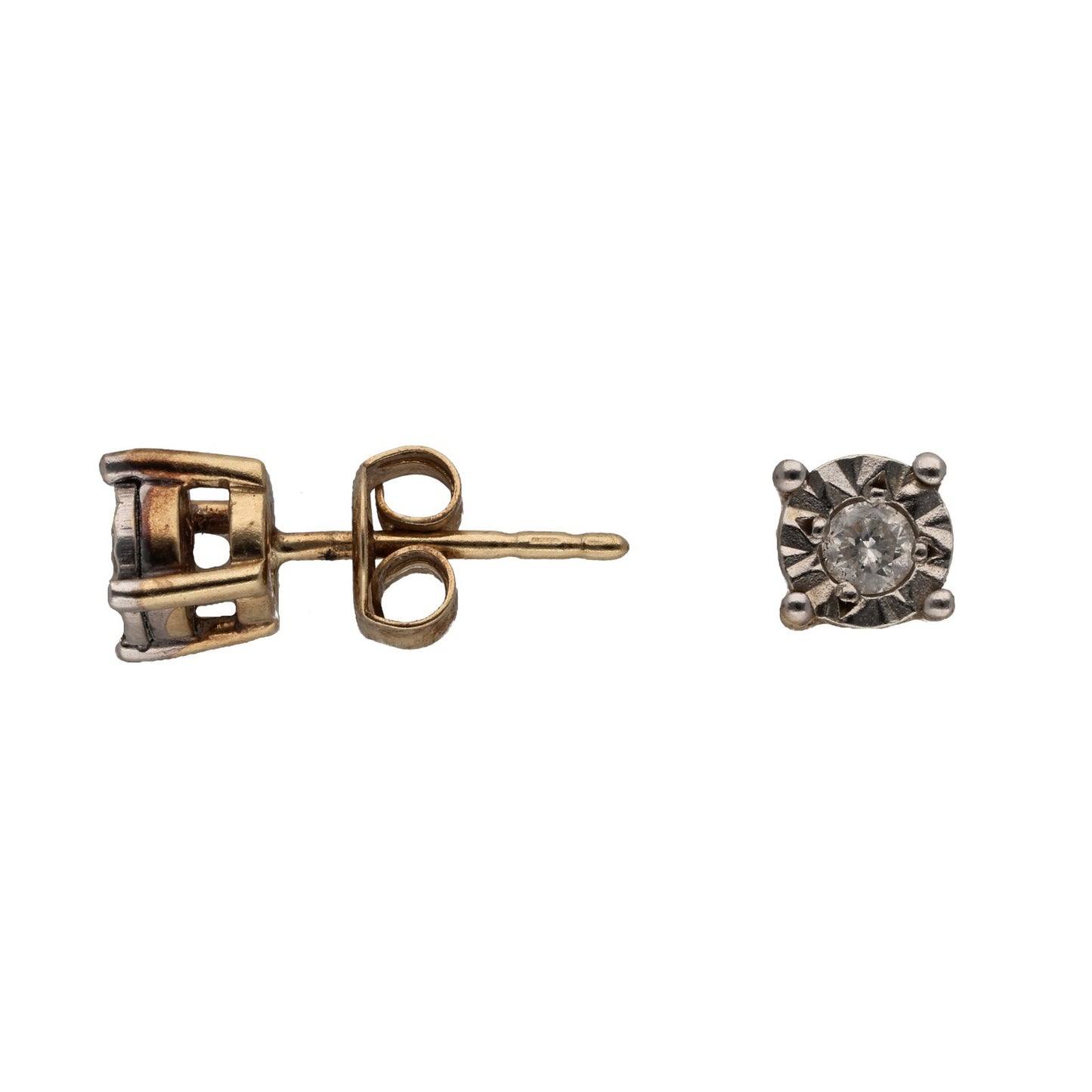 9ct Gold 0.10ct Diamond Solitaire Earrings
