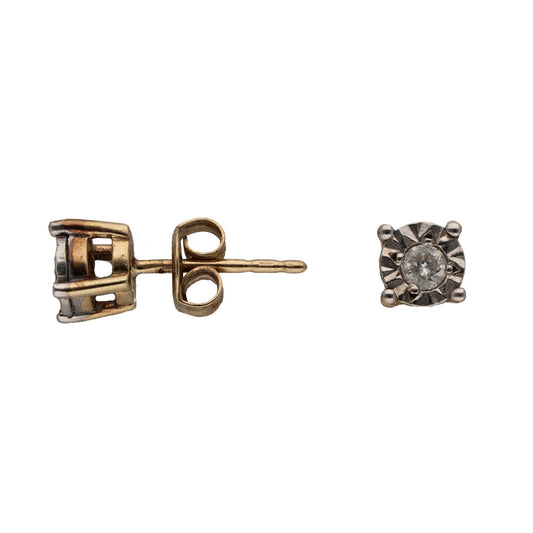 9ct Gold 0.10ct Diamond Solitaire Earrings