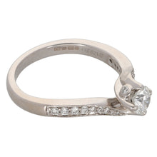 Load image into Gallery viewer, 18ct White Gold Diamond Solitaire Ring With Accent Stones Size L

