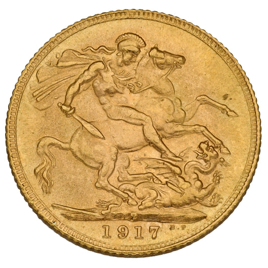 22ct Gold King George V Full Sovereign Coin 1917