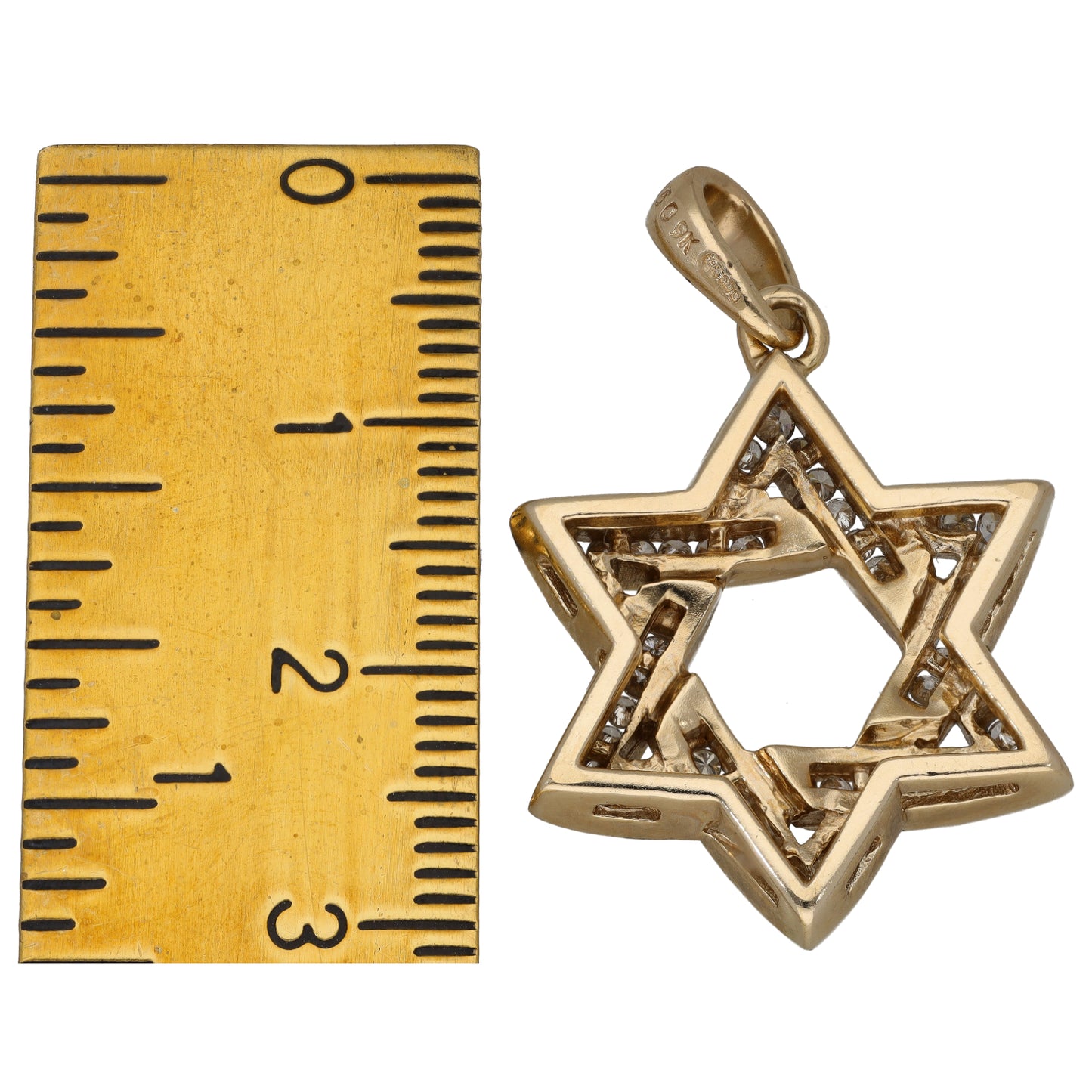 9ct Gold 0.48ct Diamond Star Of David Pendant