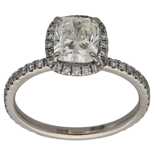 Platinum 1.72ct Diamond Halo Ring Size M