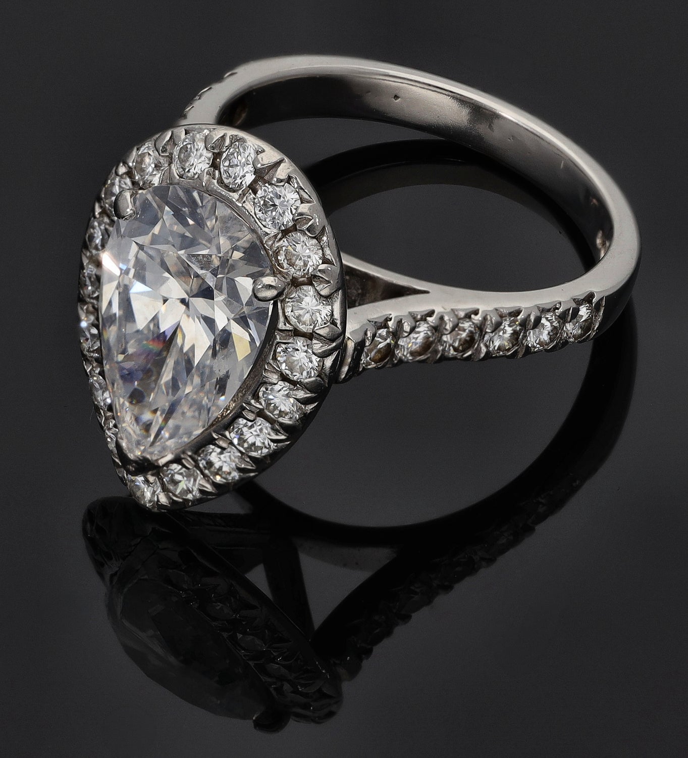 Platinum 4.37ct Diamond Cluster Ring Size M