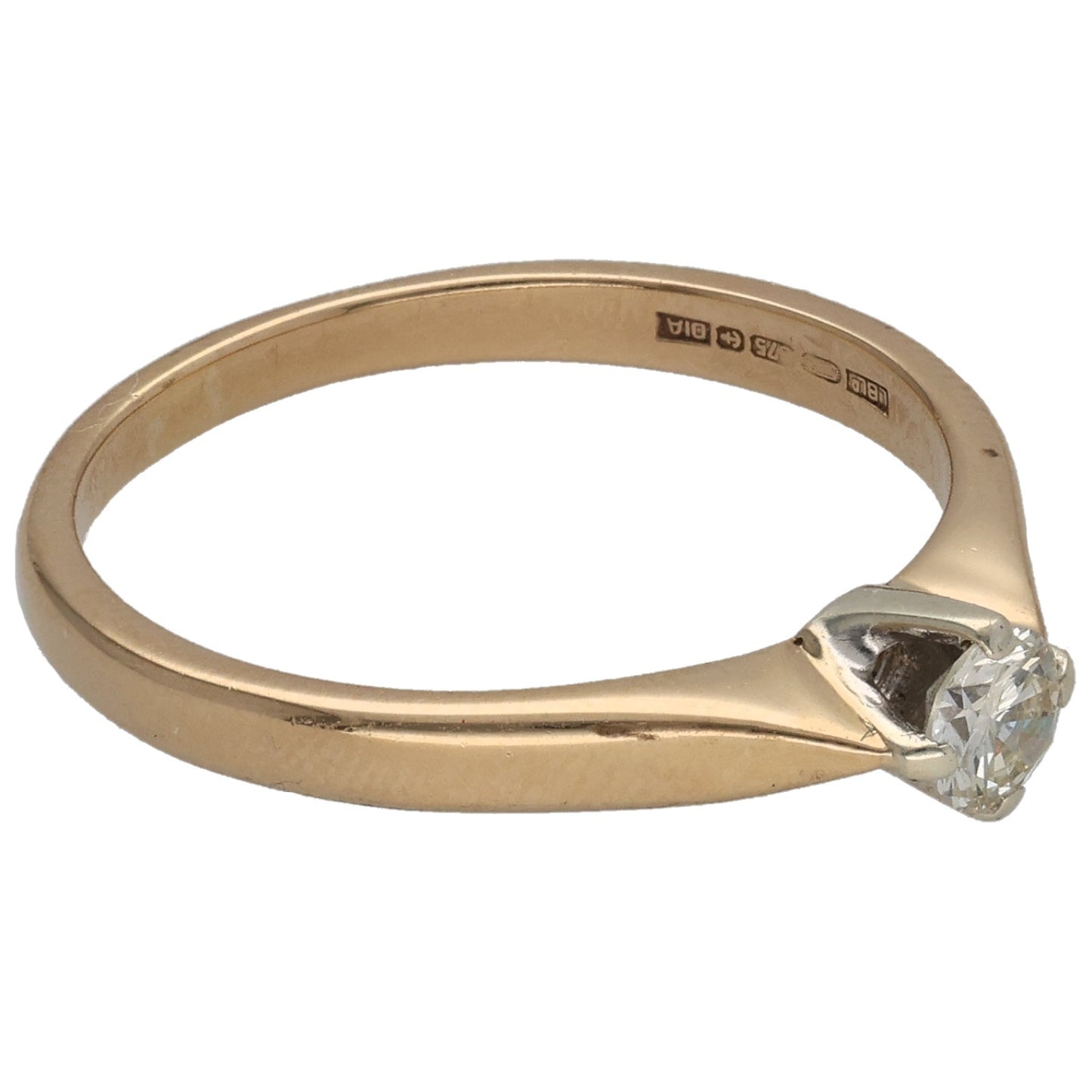 9ct Gold 0.20ct Diamond Solitaire Ring Size N