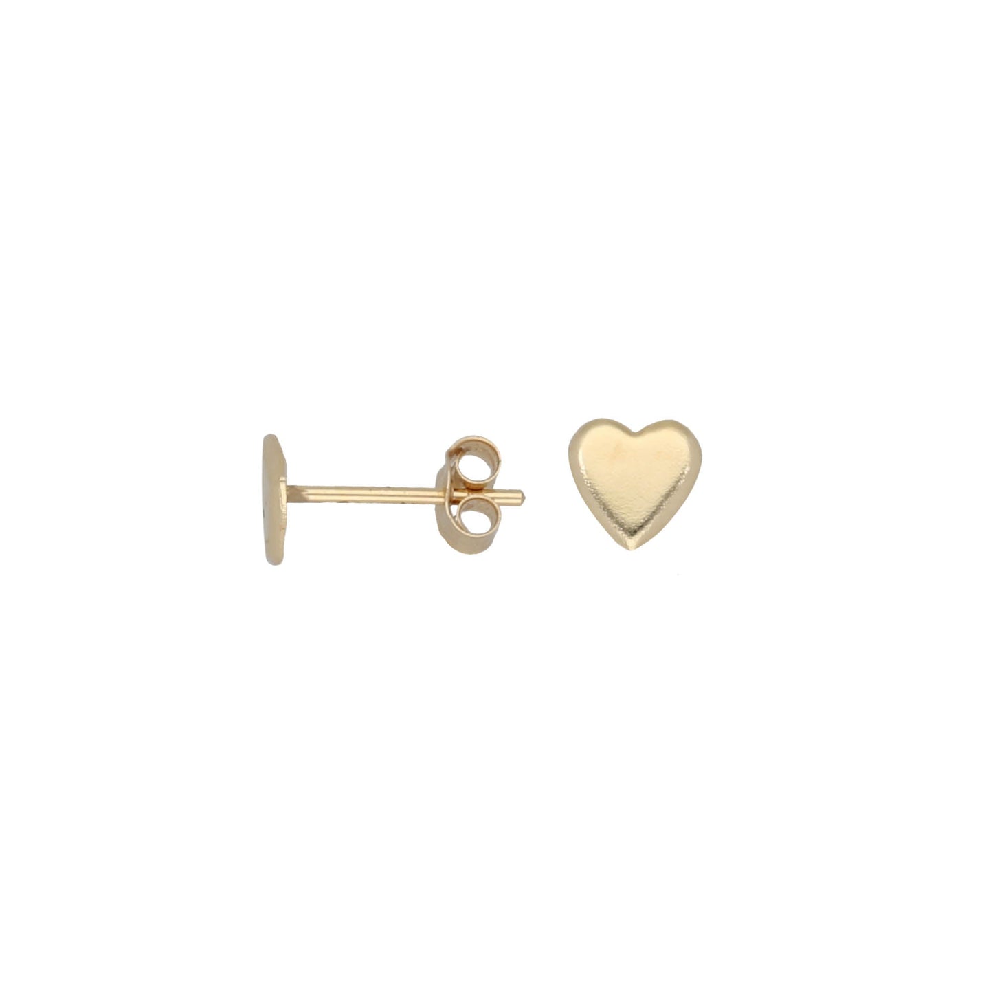 9ct Gold Kids Plain Heart Stud Earrings