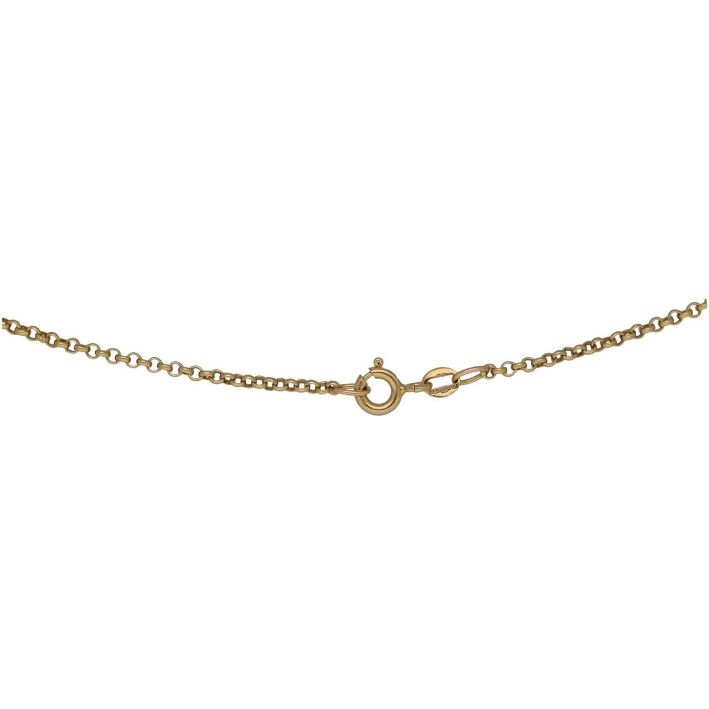 Gold fancy necklace with round clasp and small linked hearts