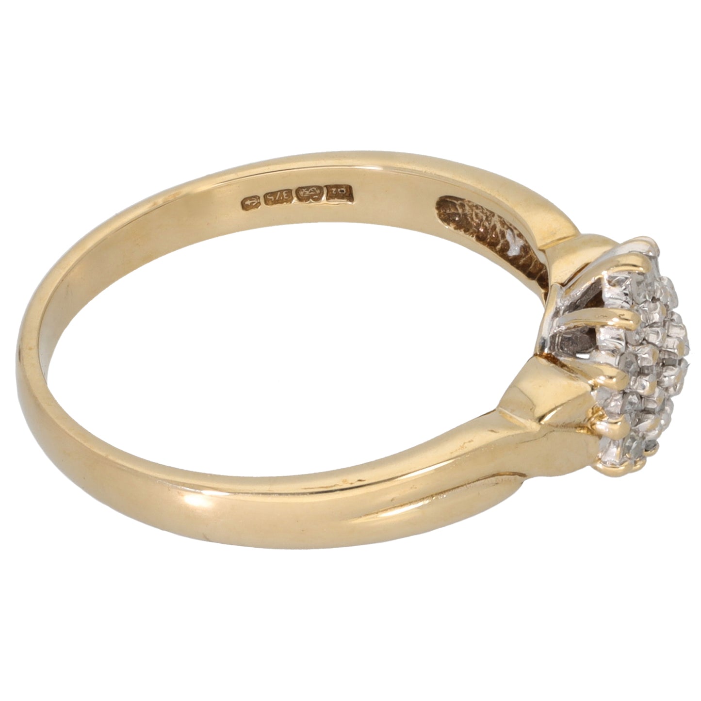 9ct Gold 0.22ct Diamond Cluster Ring Size P