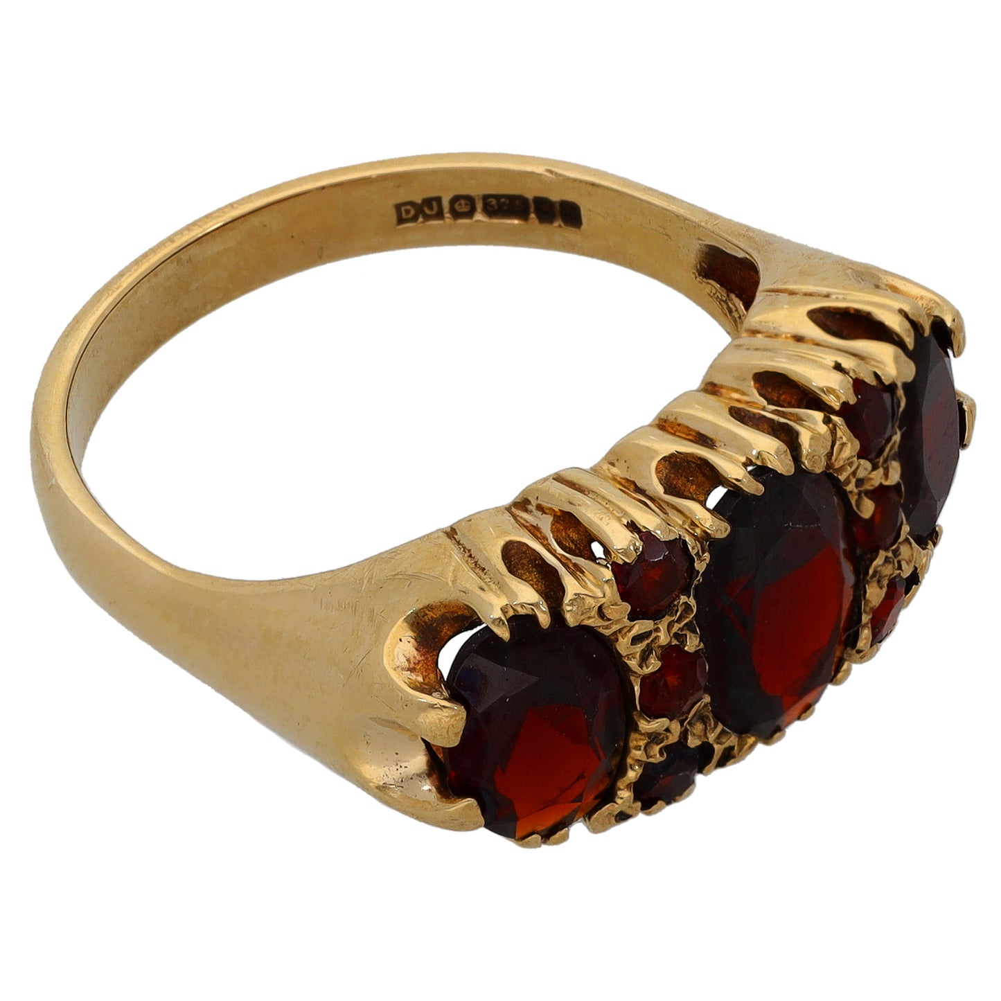 9ct Gold Garnet Dress/Cocktail Ring Size P