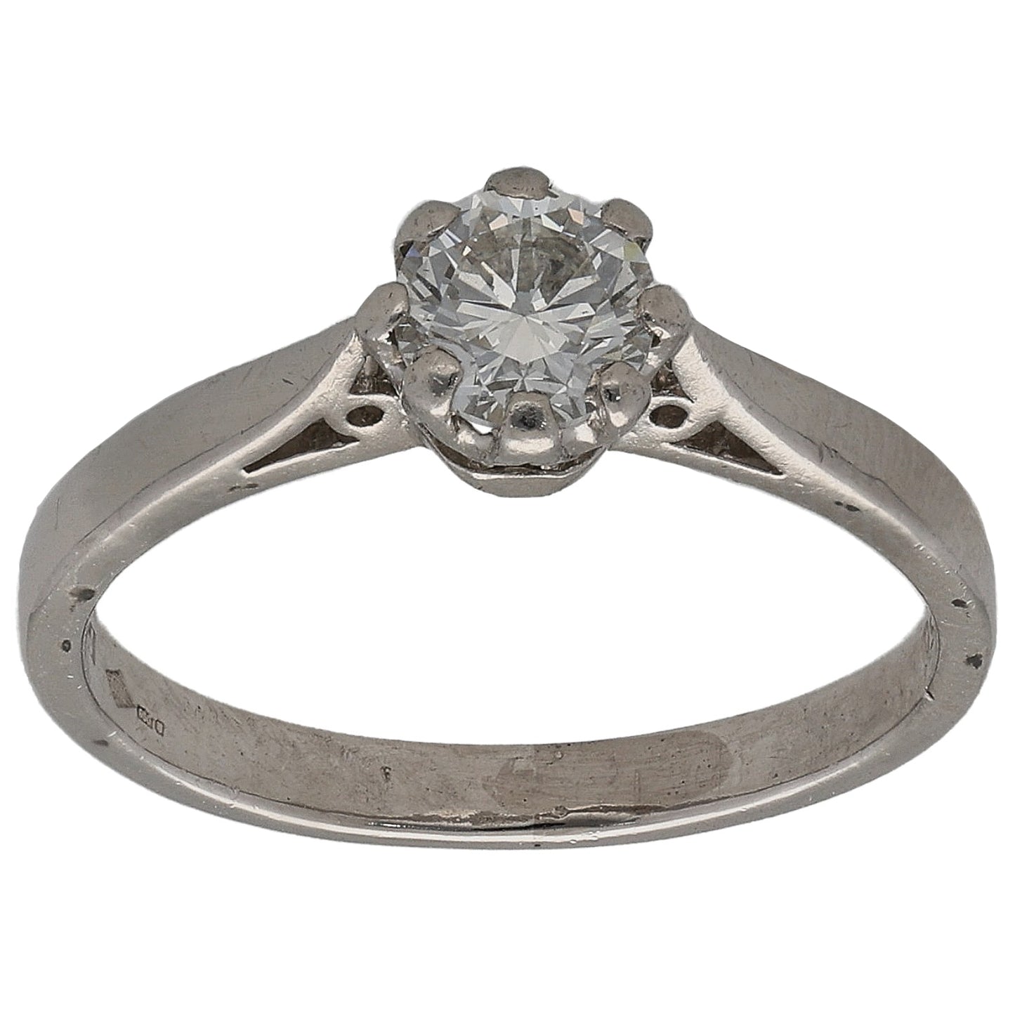 Platinum 0.50ct Diamond Solitaire Ring Size L