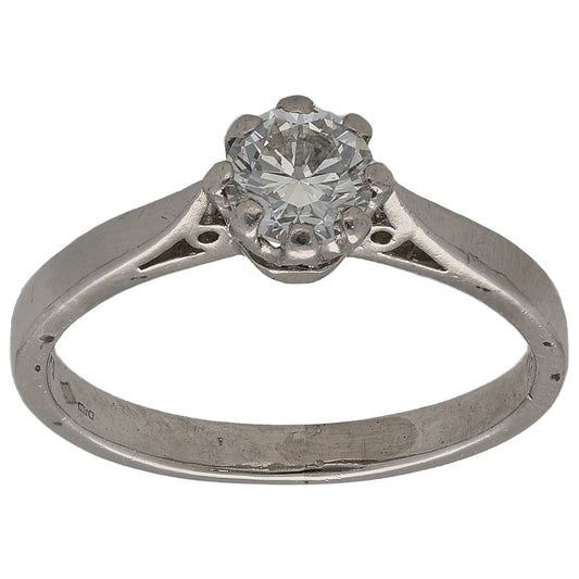Platinum 0.50ct Diamond Solitaire Ring Size L