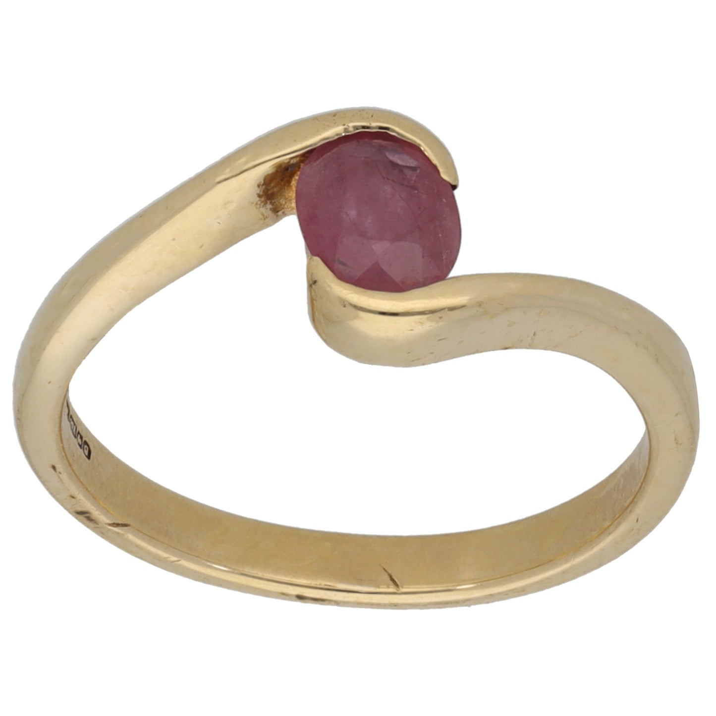 9ct Gold Ruby Single Stone Ring Size N