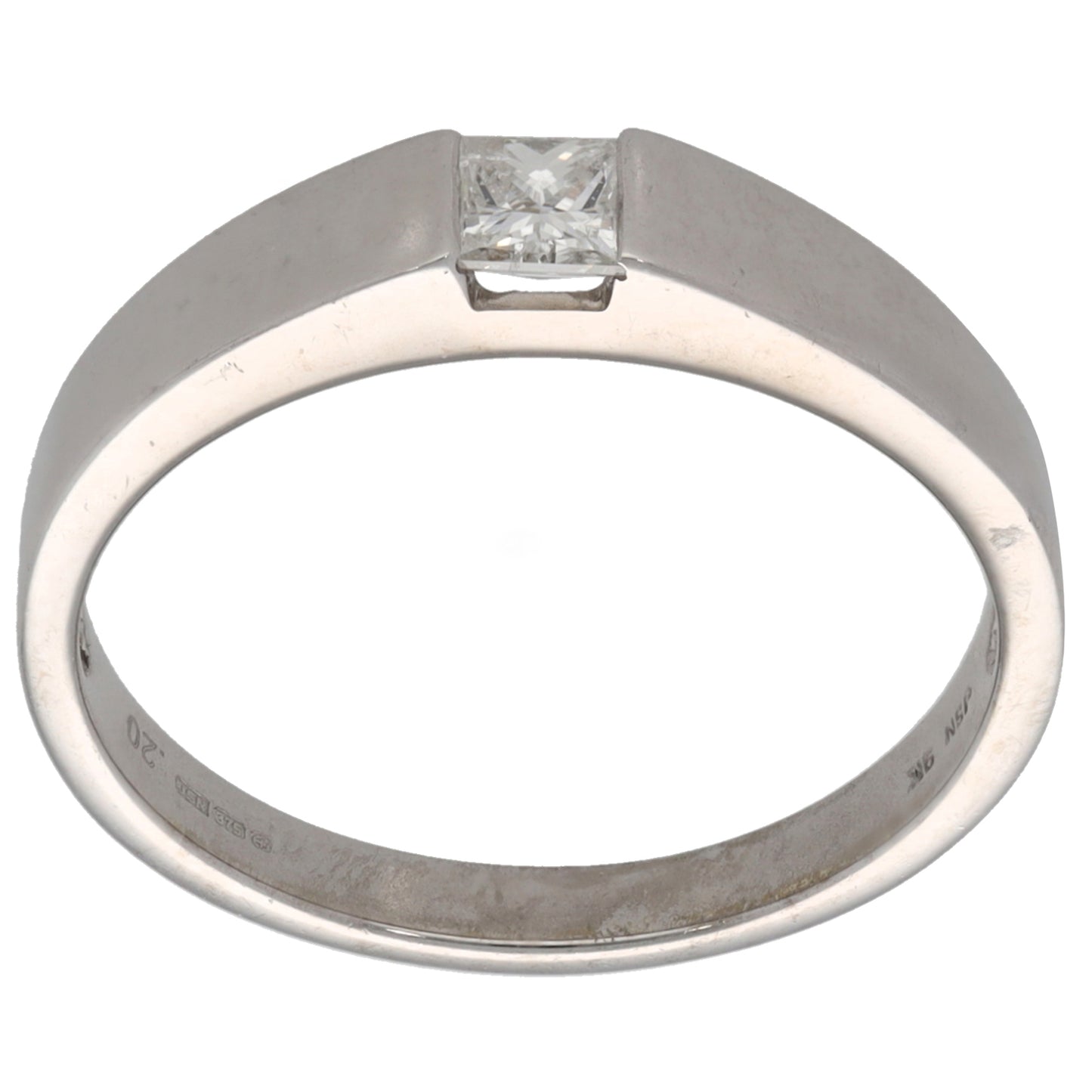 9ct White Gold 0.20ct Diamond Solitaire Ring Size P