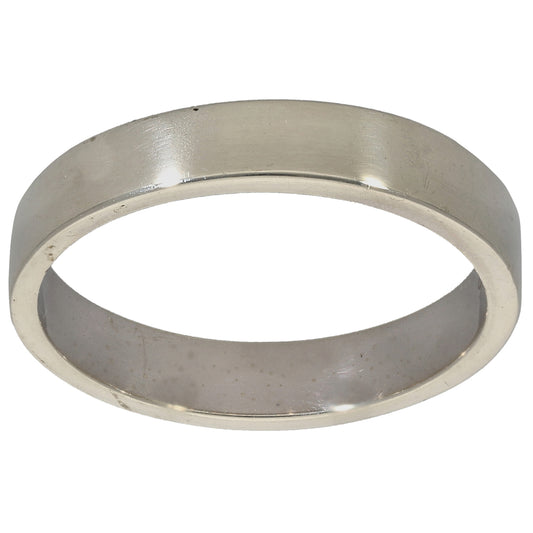 9ct White Gold Plain Wedding Ring Size S