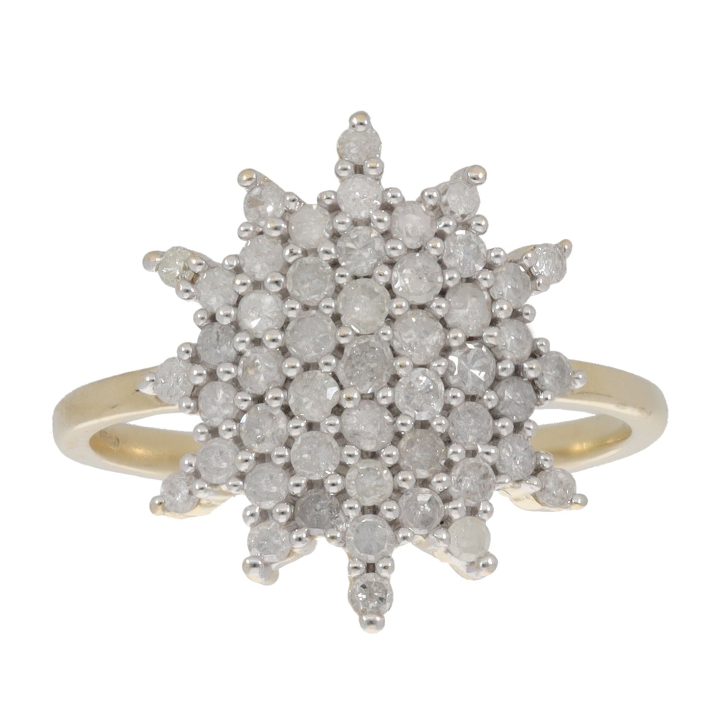 9ct Gold 0.64ct Diamond Cluster Ring Size L