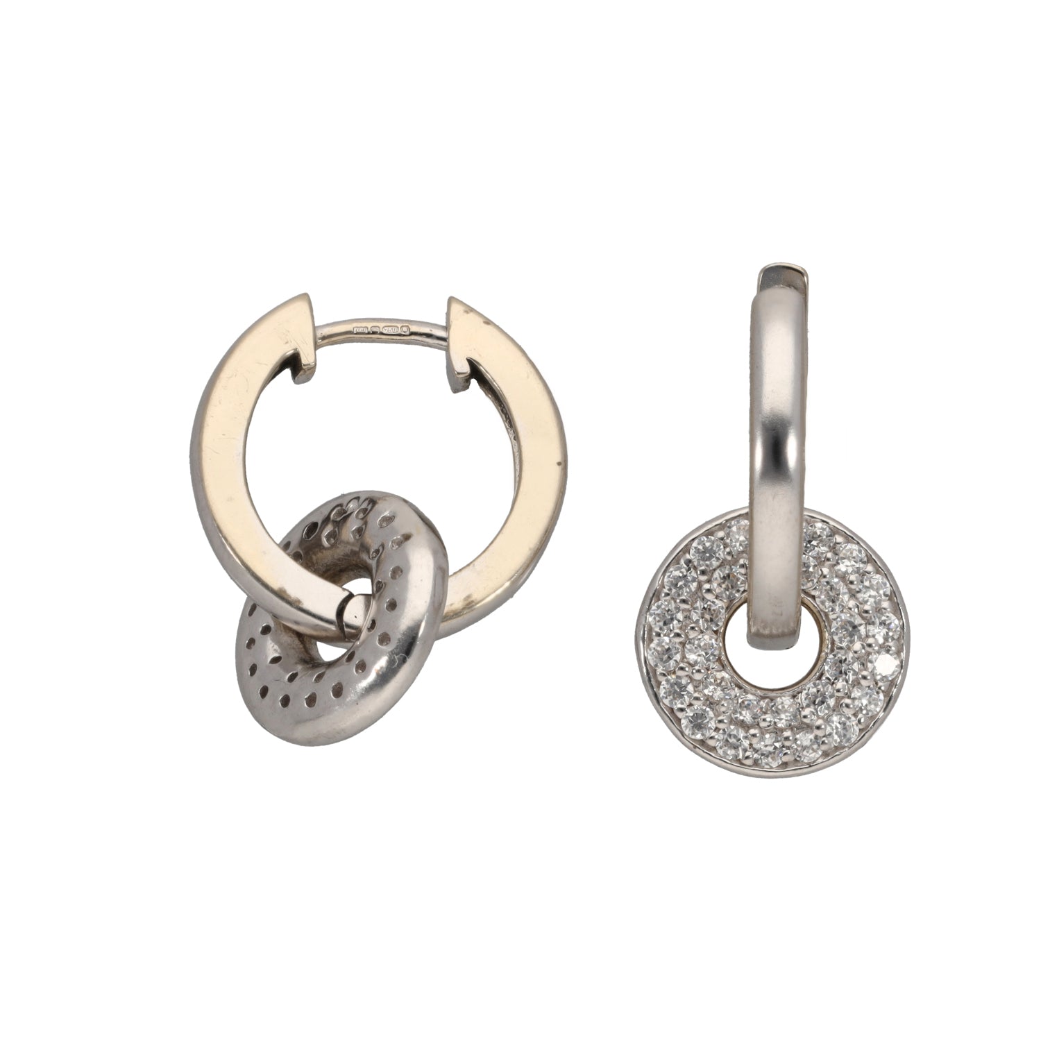 18ct White Gold Cubic Zirconia Alternative Earrings – H&T