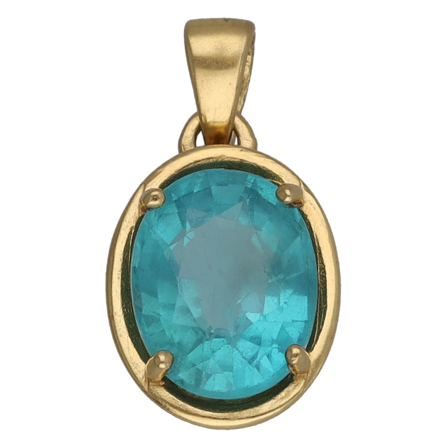 18ct Gold Zircon Single Stone Pendant