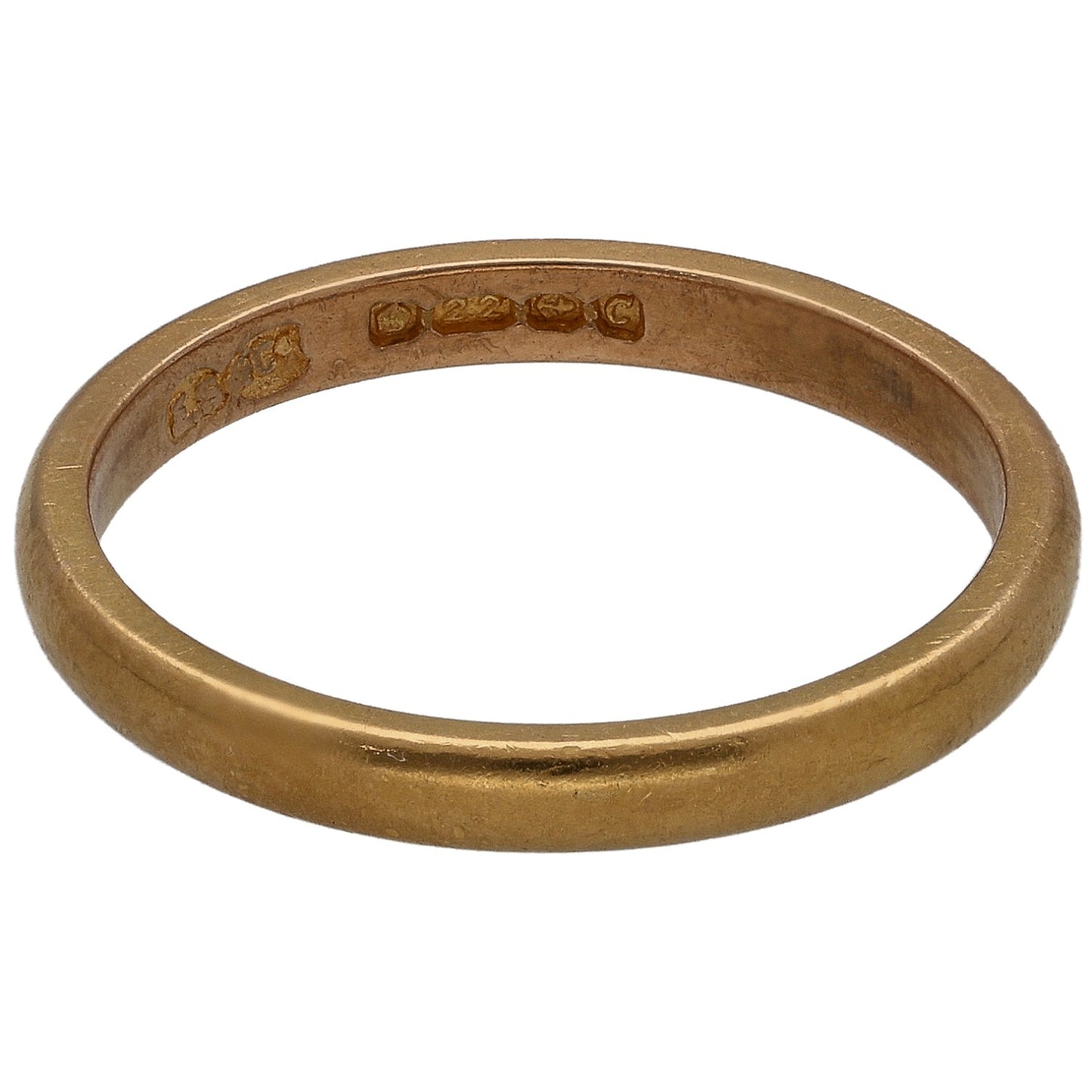 22ct Gold Plain Wedding Ring Size L