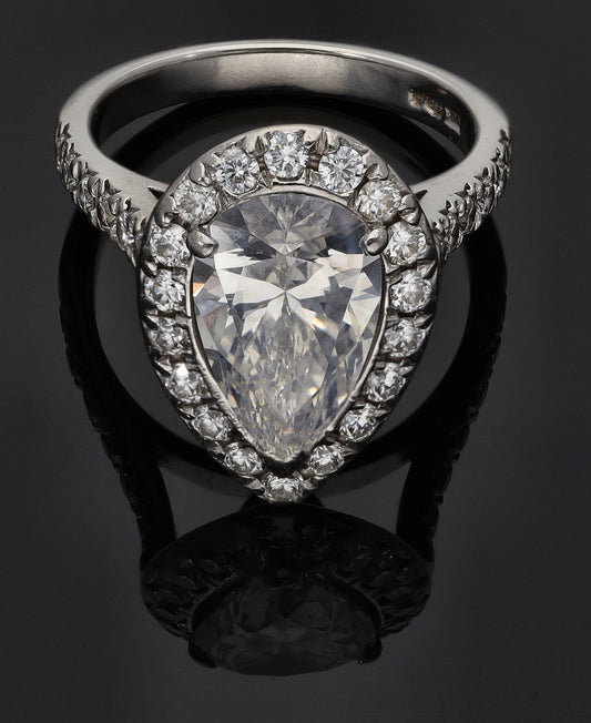 Platinum 4.37ct Diamond Cluster Ring Size M