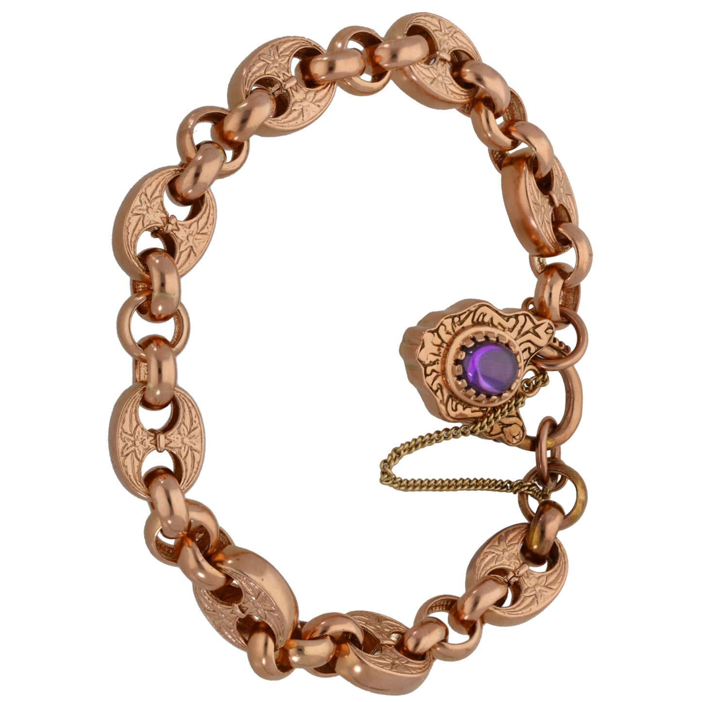 9ct Rose Gold Amethyst Alternative Bracelet