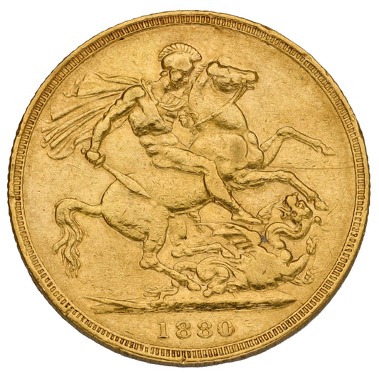 22ct Gold Queen Victoria Full Sovereign Coin 1880