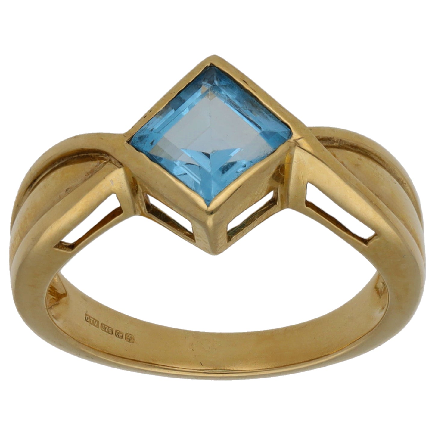 9ct Gold Topaz Single Stone Ring Size N