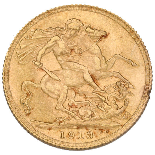 22ct Gold King George V Full Sovereign Coin 1913