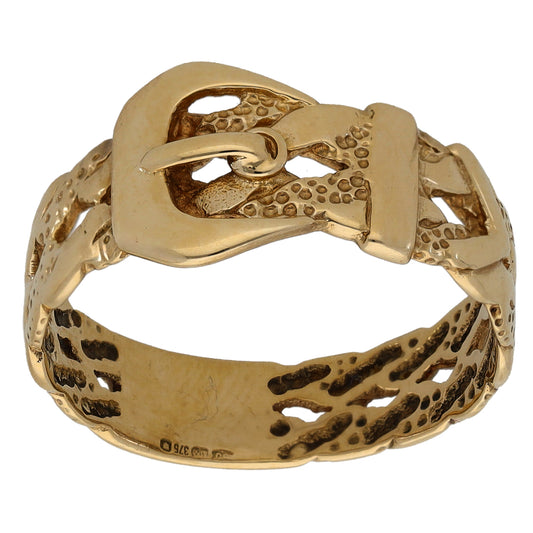 9ct Gold Buckle Ring Size T