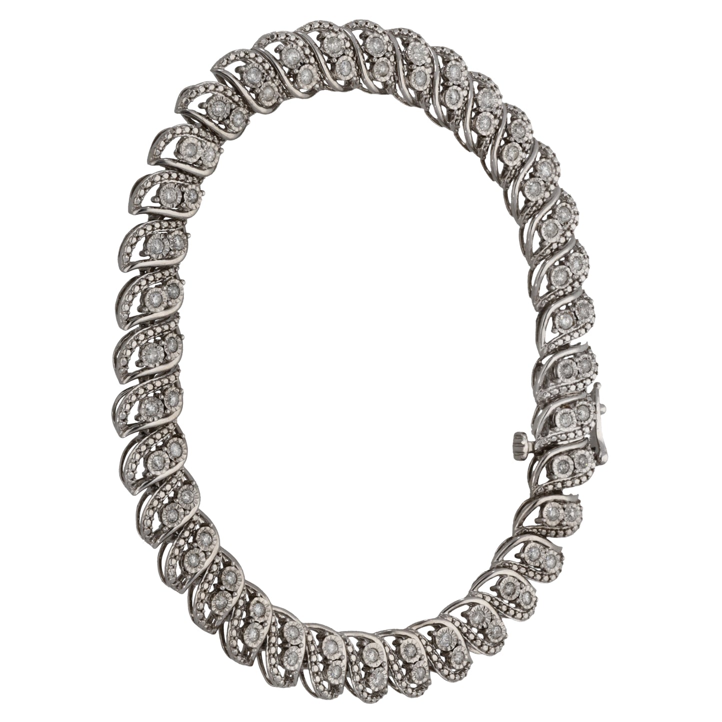 Sterling Silver 0.72ct Diamond Line/Tennis Bracelet