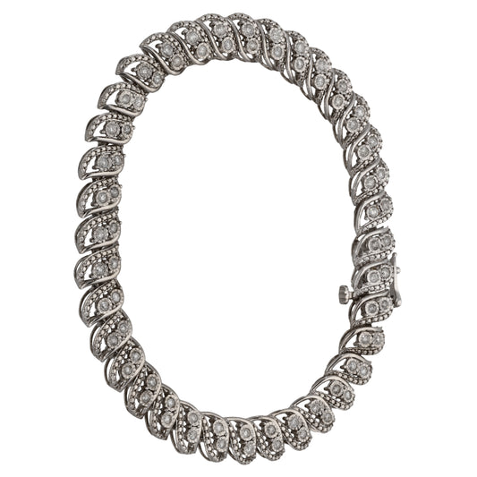 Sterling Silver 0.72ct Diamond Line/Tennis Bracelet