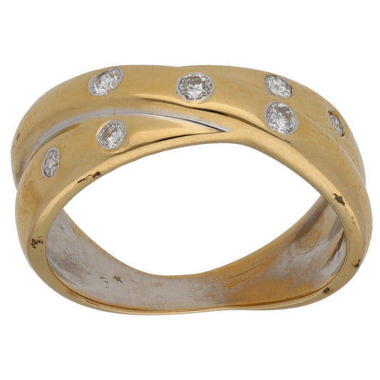 18ct Gold 0.18ct Round Diamond Alternative Ring Size N
