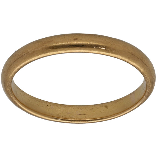 22ct Gold Plain Wedding Ring Size P