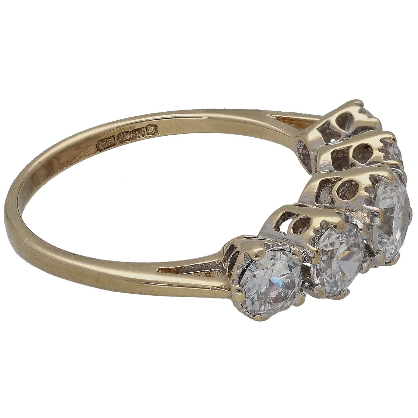 9ct Gold Cubic Zirconia Half Eternity Ring Size M