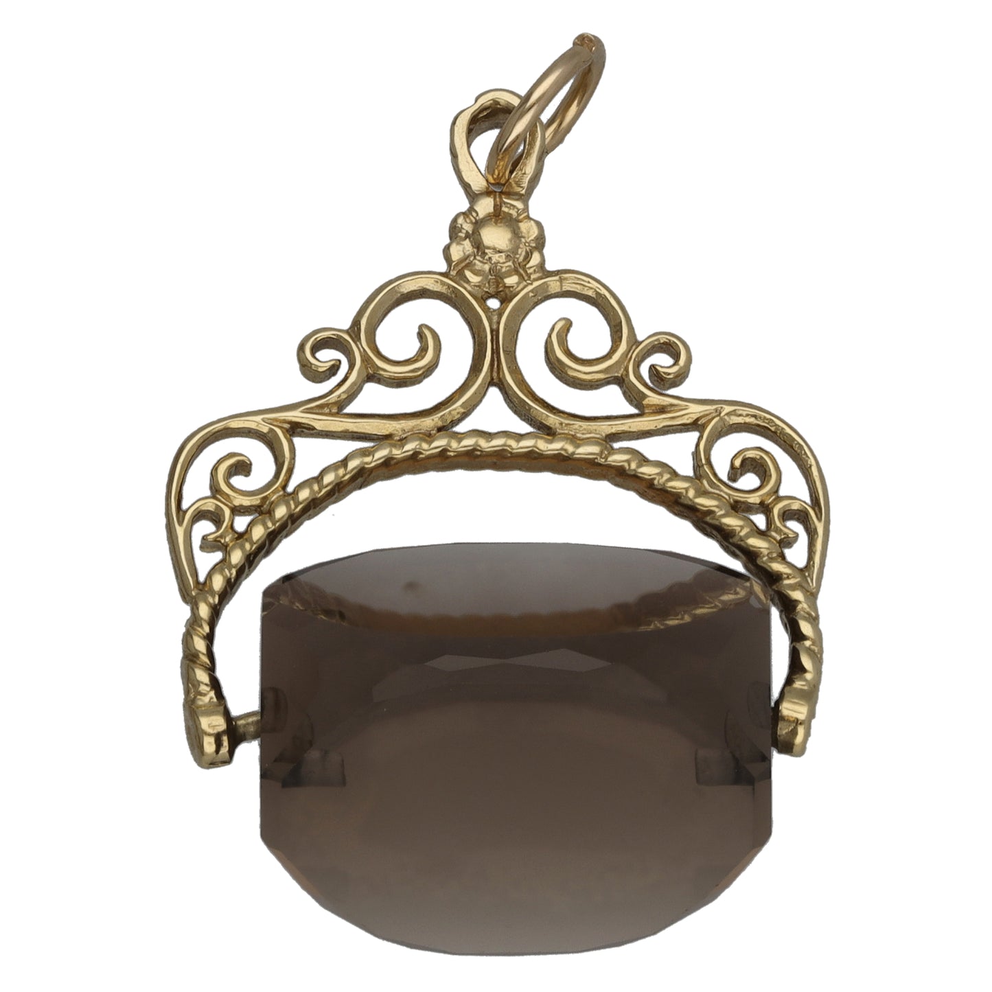 9ct Gold Smoky Quartz Fob Pendant