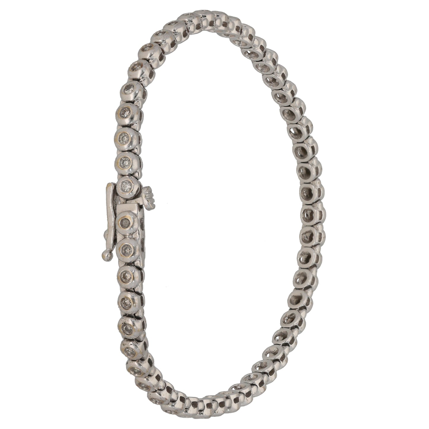 9ct White Gold 0.96ct Diamond Line/Tennis Bracelet