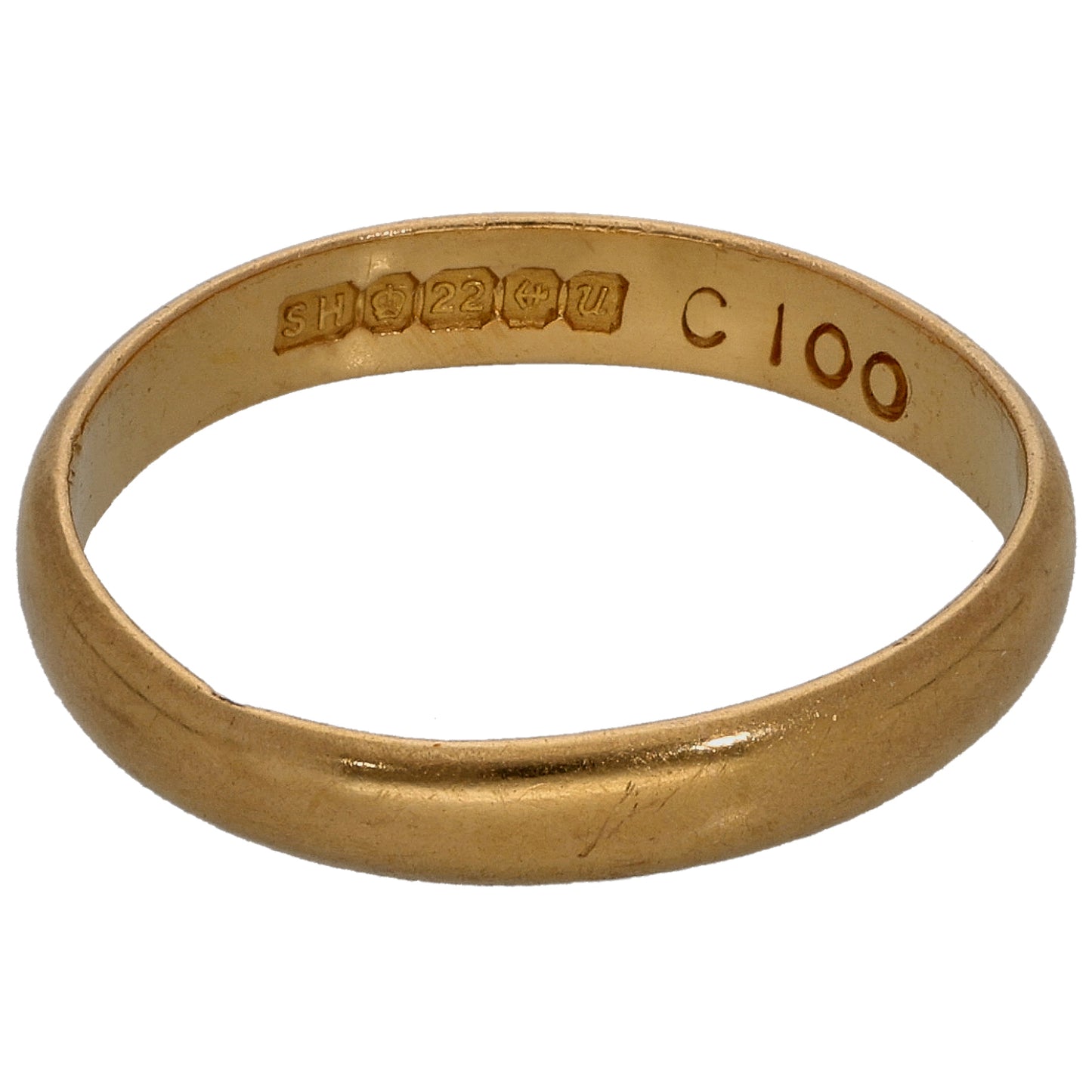 22ct Gold Plain Wedding Ring Size N