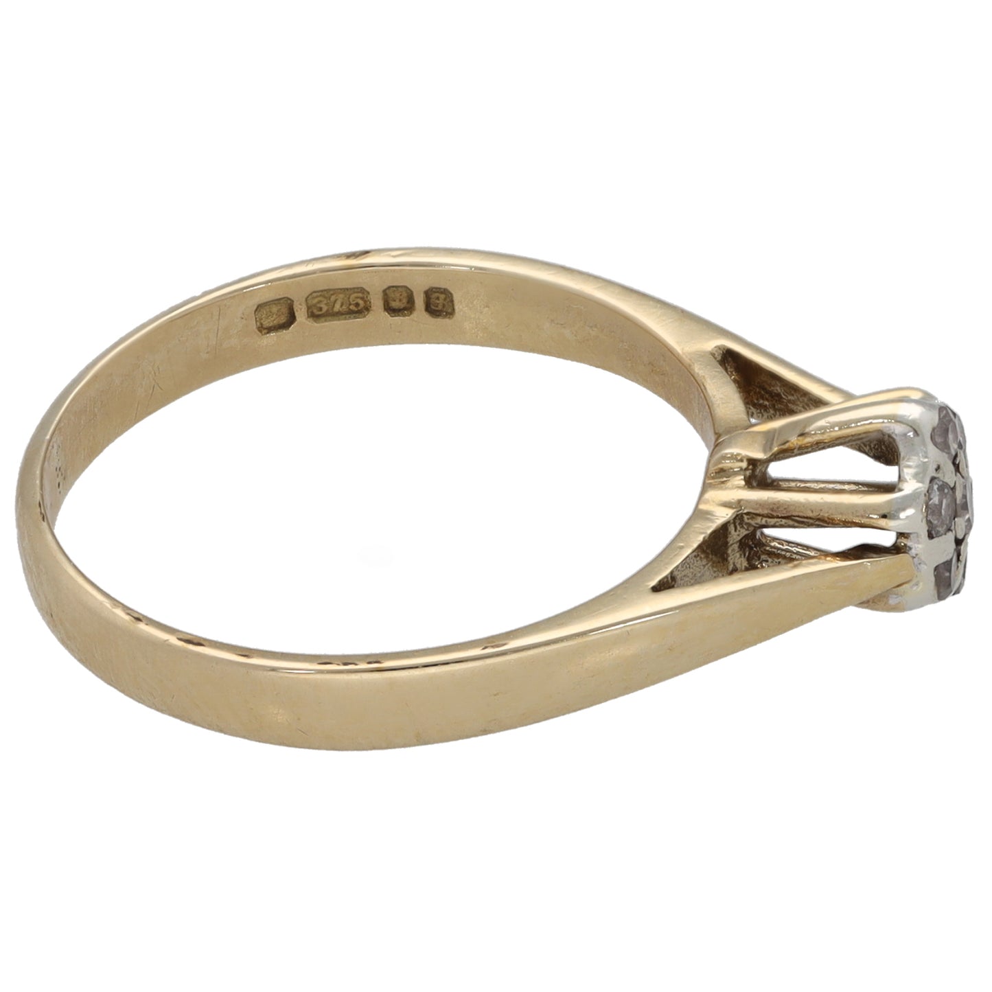 9ct Gold 0.14ct Diamond Cluster Ring Size K