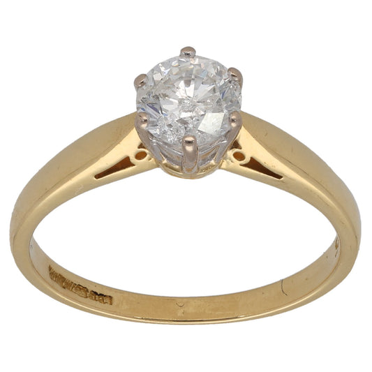 18ct Gold 0.50ct Diamond Solitaire Ring Size N