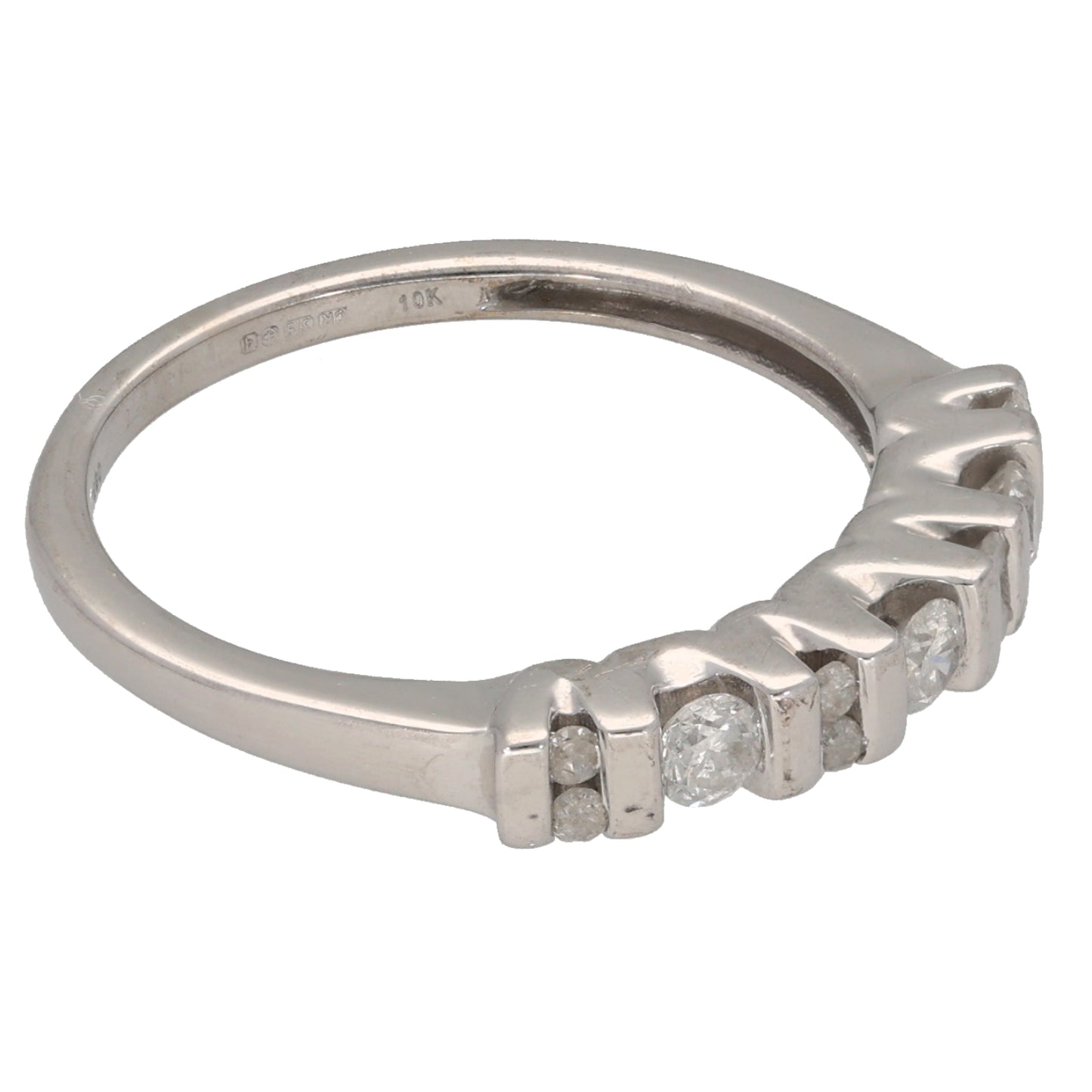 9ct White Gold 0.29ct Diamond Half Eternity Ring Size N